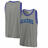 Philadelphia 76ers Fanatics Branded Wordmark Tri-Blend Tank Top - Heathered Gray,baseball caps,new era cap wholesale,wholesale hats